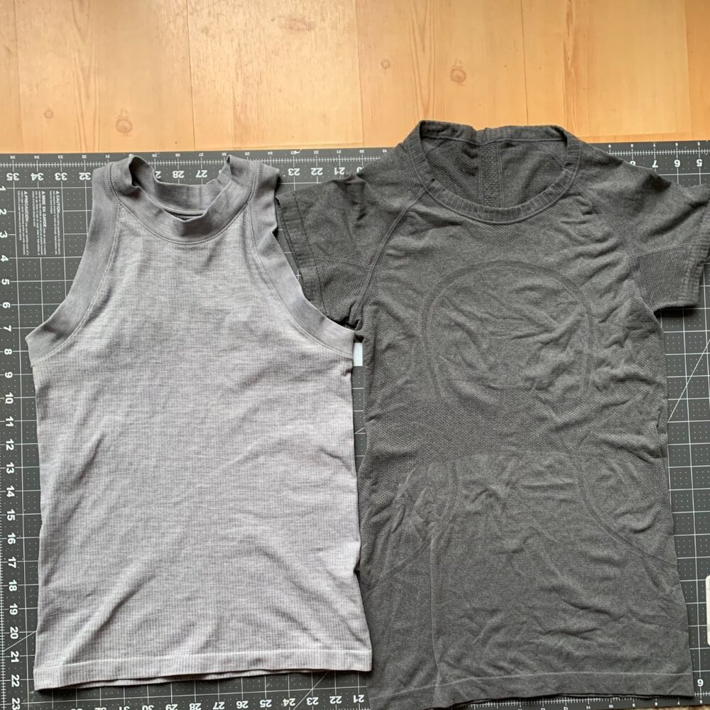 Athleta Racerback Top and Lululemon Short Sleeve Athletic Top- Size Small